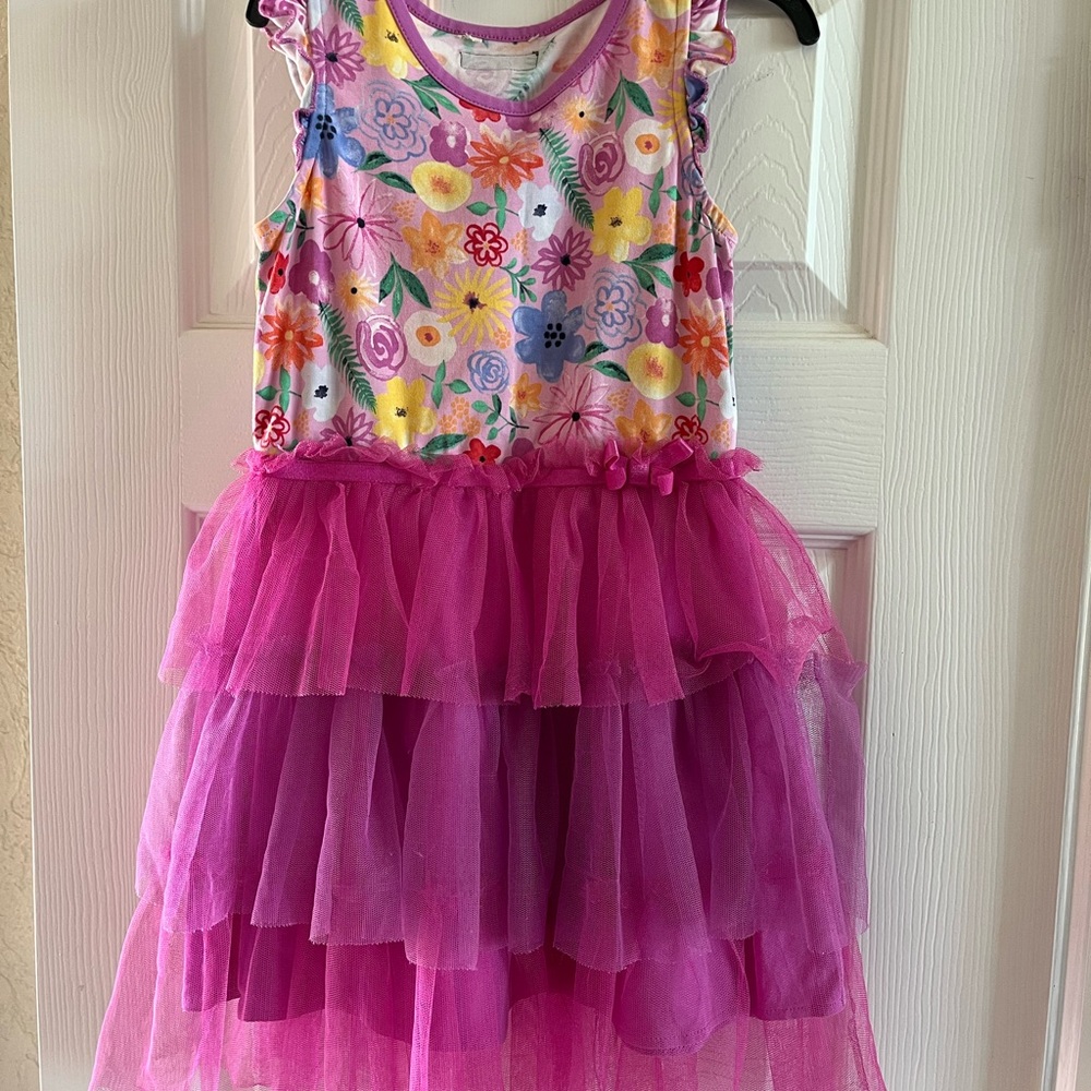 Matilda Jane Floral and Pink Tulle Dress